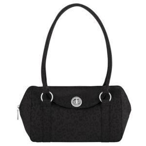 BAGGALLINI Sienna Satchel Bag in Black Cheetah